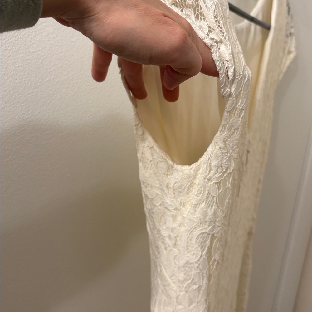 Vince Camuto Ivory Lace Midi Dress - Picture 11 of 12